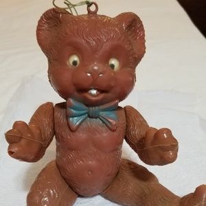 Vintage Italian hollow plastic bear articulated